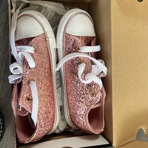 Pink (Toddler size 10) Rust Pink & White Converse Sneakers!!